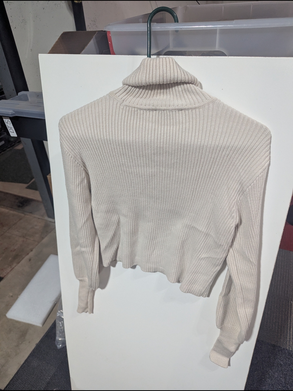 Express Cream Ribbed Turtleneck Sweater - Picture 4 of 4
